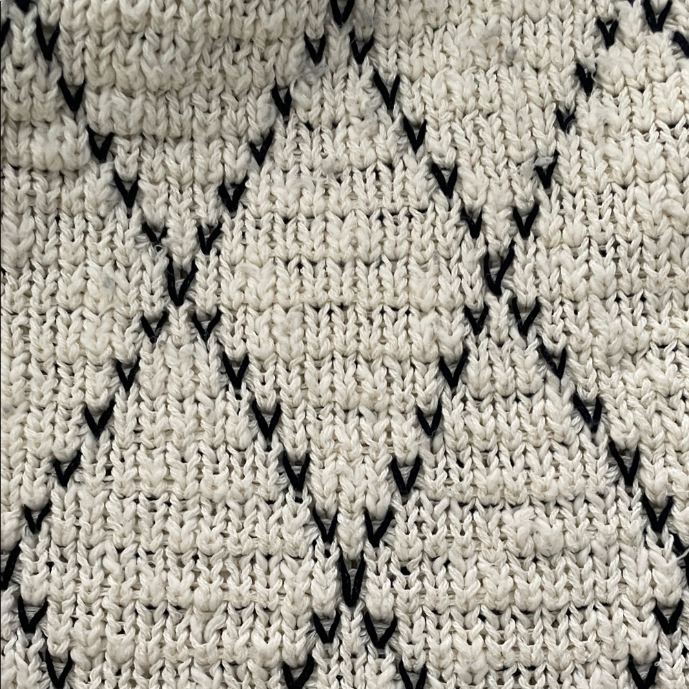 Eileen Fisher Cream and Black Patterned Cardigan - Picture 6 of 8